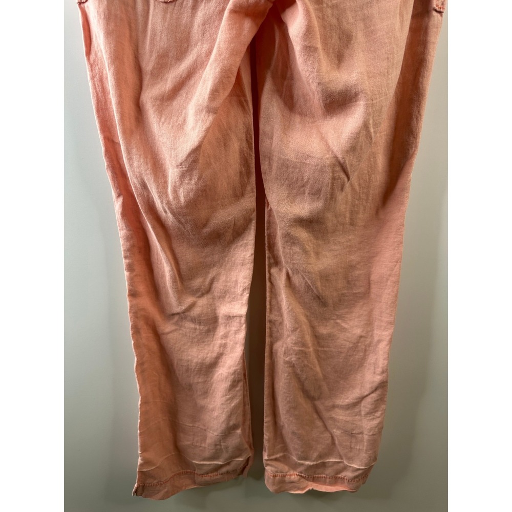 Miss Me Cargo 100% Linen Wide Leg Trouser Pants Coral Pink Small Lagonlook Beach - Picture 14 of 16